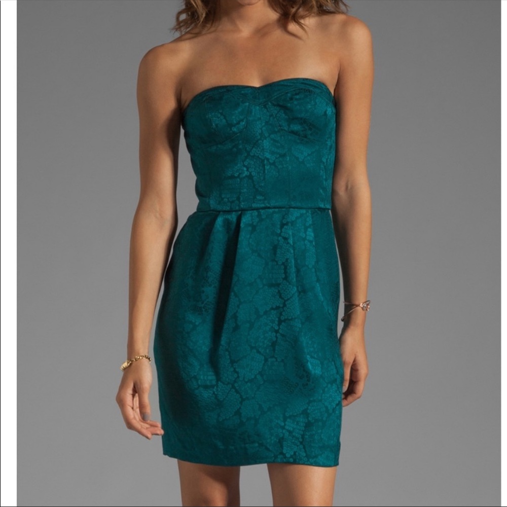 Rebecca Taylor Silk Strapless Cocktail Dress